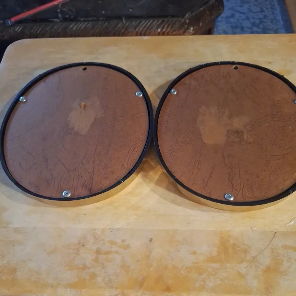 2 Vintage Gold Ornate Oval Wood Wall Mounted Photo Picture Frame Portrait